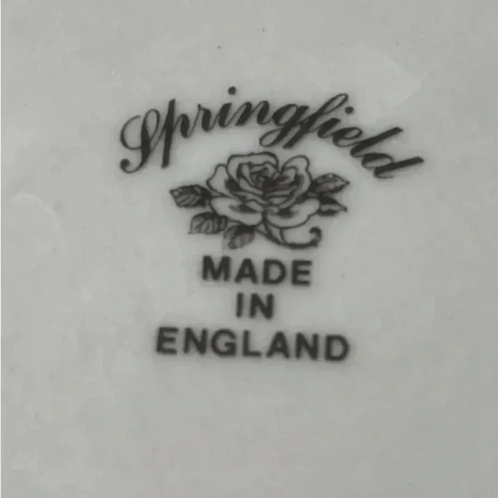 Springfield 1 Blue Floral Tea Rose Vintage 10” Dinner Luncheon 1 One Plate